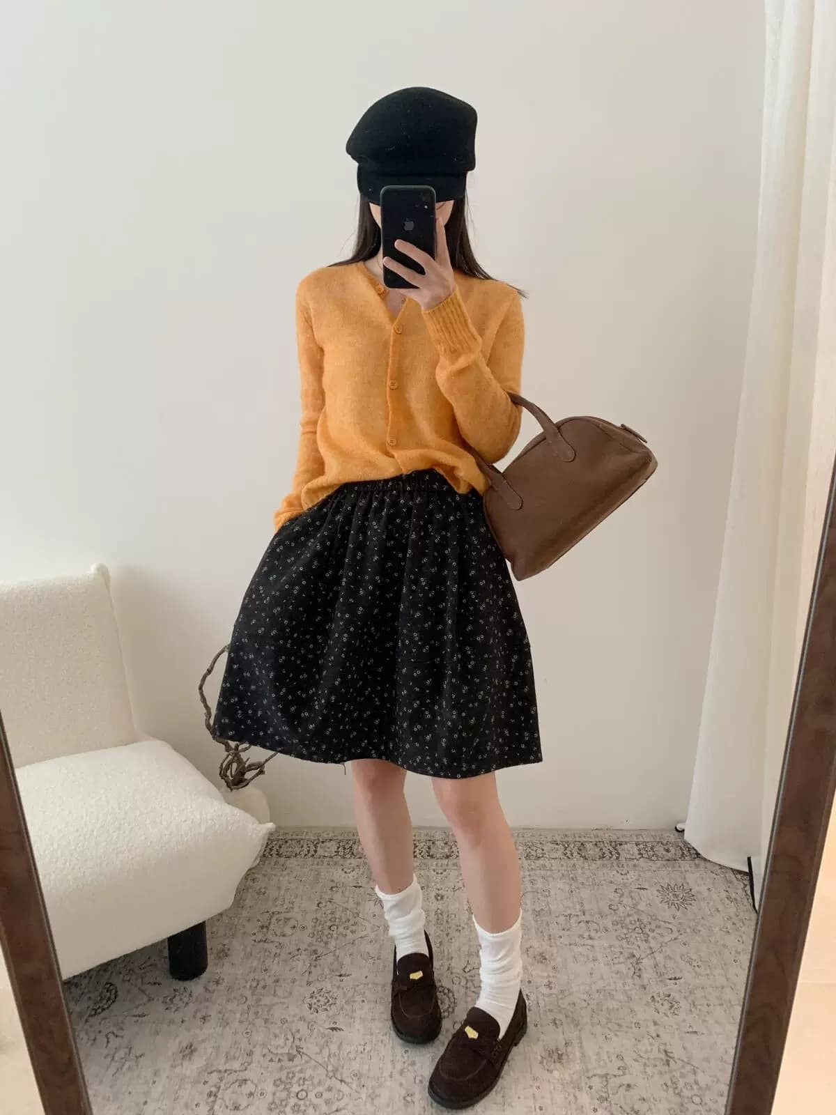 2026 프랑스식 레트로 허리밴드 꽃무늬 한 마디 반신 스커트 여성 여름 miu 인사이드 miu 가스 슬림해 보이는 퍼프 미니 스커트 상세 이미지 3
