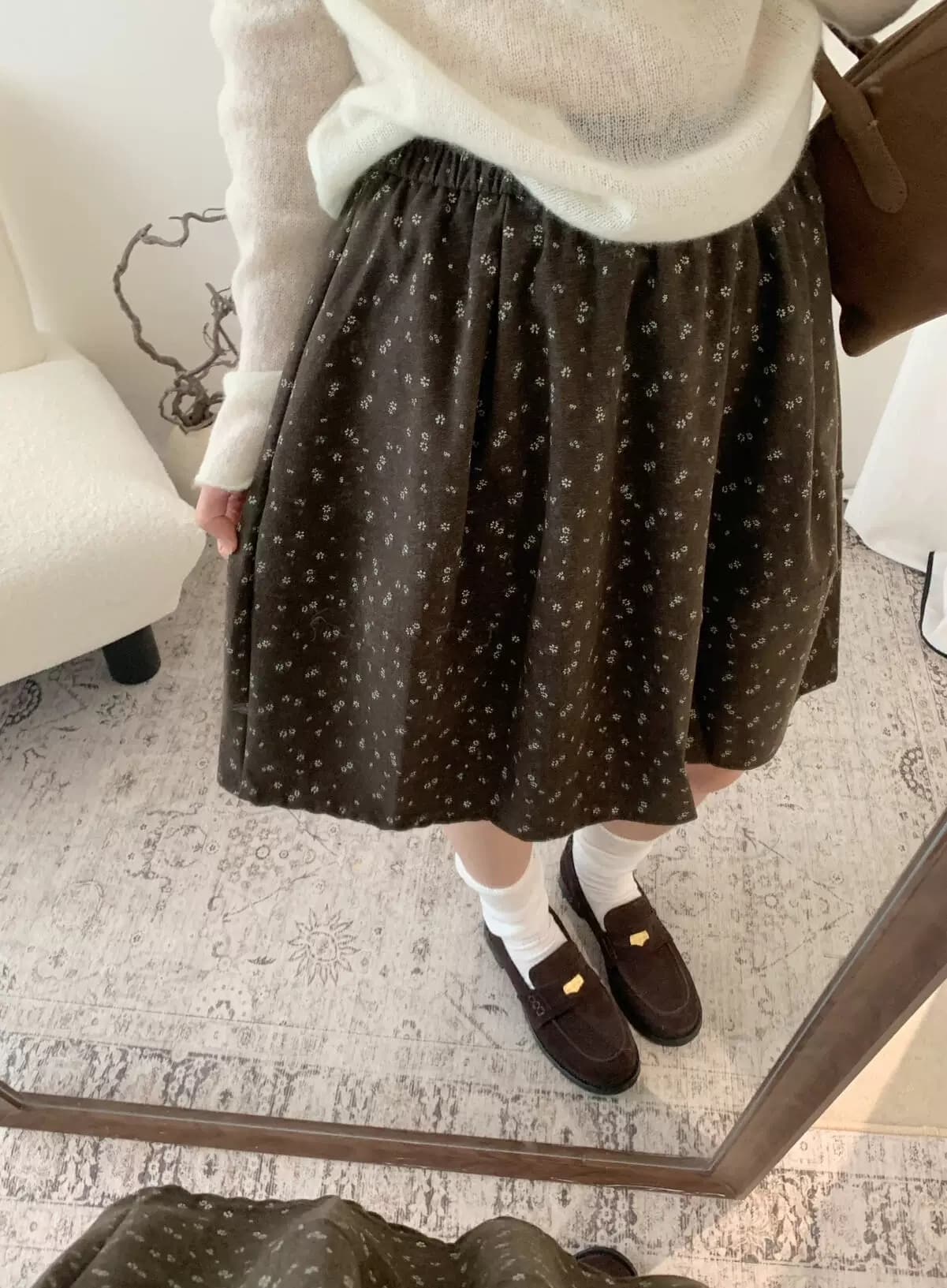 2026 프랑스식 레트로 허리밴드 꽃무늬 한 마디 반신 스커트 여성 여름 miu 인사이드 miu 가스 슬림해 보이는 퍼프 미니 스커트 상세 이미지 11
