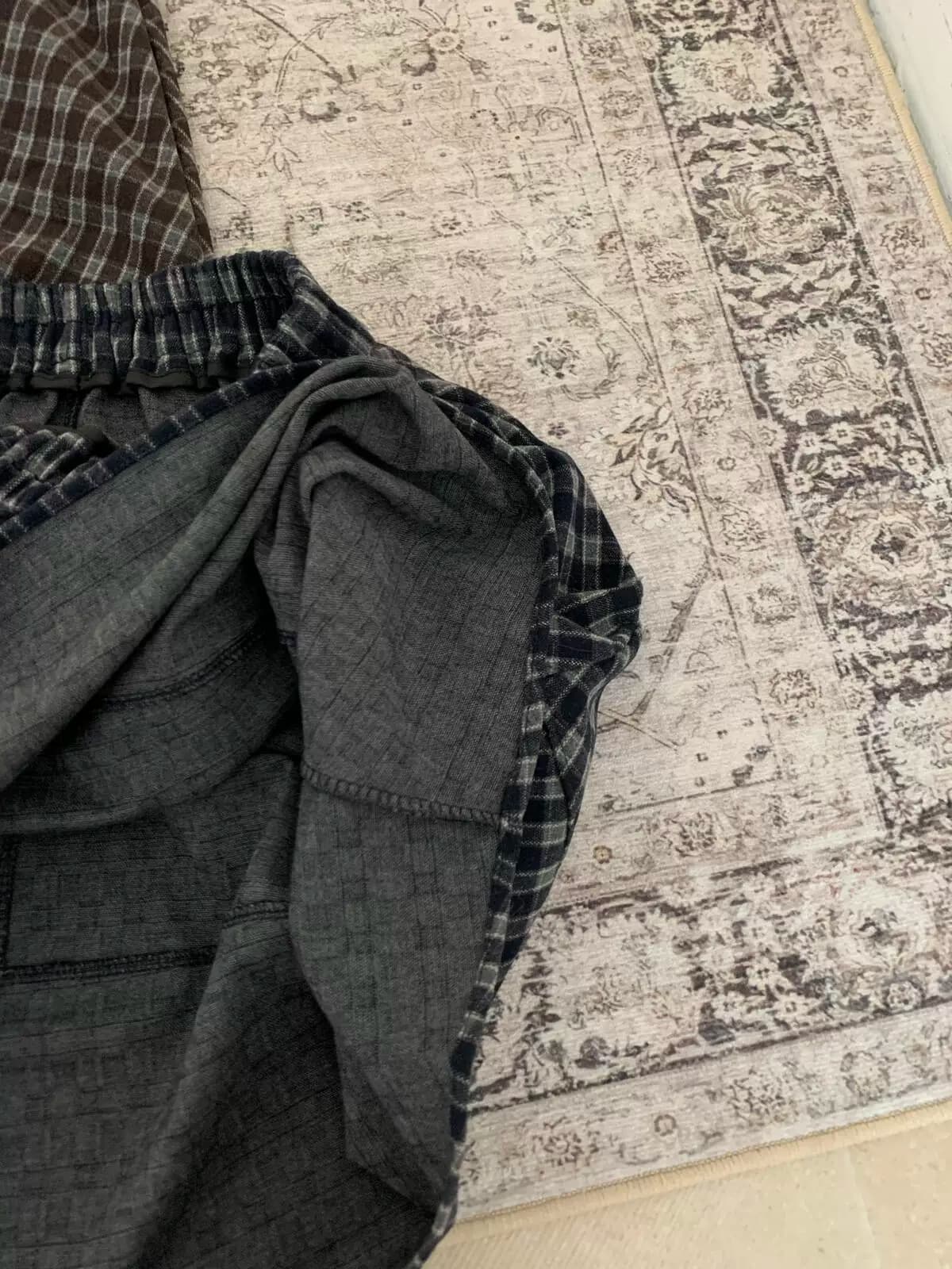 연삭 털 체크무늬 꽃밭 중간 스커트 가을 겨울 새로운 여성 의류 한 부서 ins 바람 시간 아직도 느낌 허리밴드 슬림해 보이는 반신 스커트 상세 이미지 15