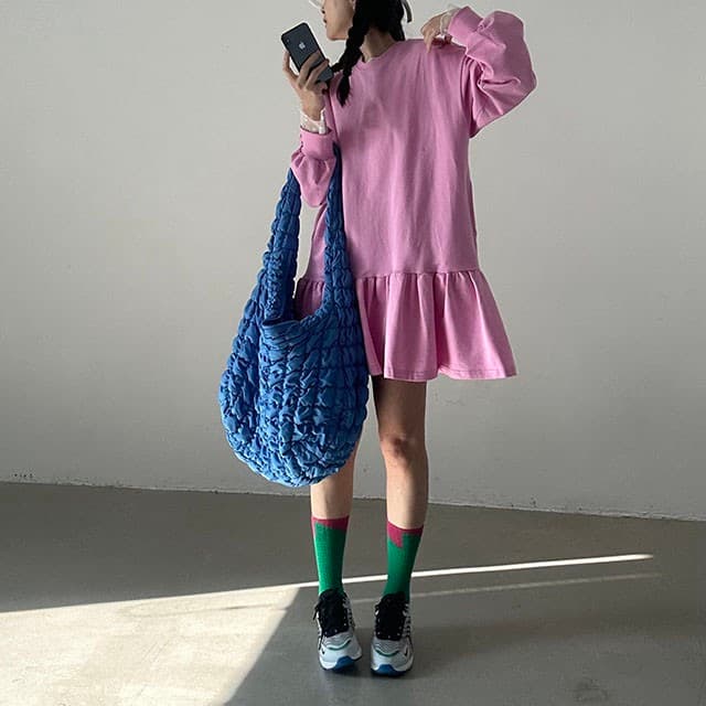 있음 선적 삼색 한 부서 연령 감소 후드티 드레스 이미지 4