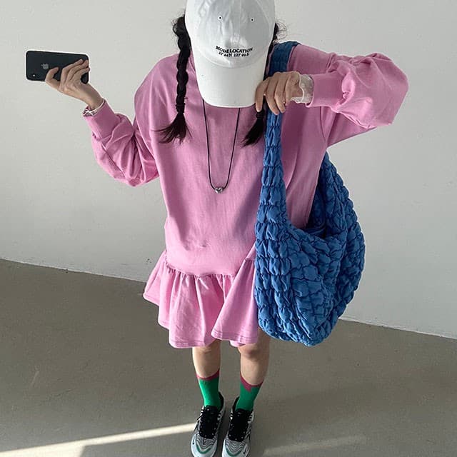 있음 선적 삼색 한 부서 연령 감소 후드티 드레스 상세 이미지 15