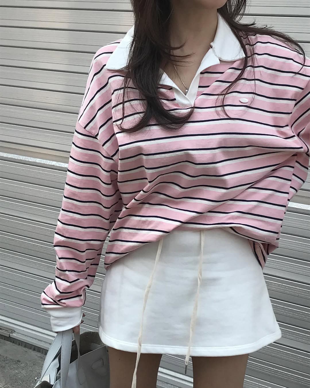 있음 선적 한 부서 다용도 스트라이프 POLO 칼라 스트라이프 긴팔 맨위 풀오버 재고 있음 이미지 4