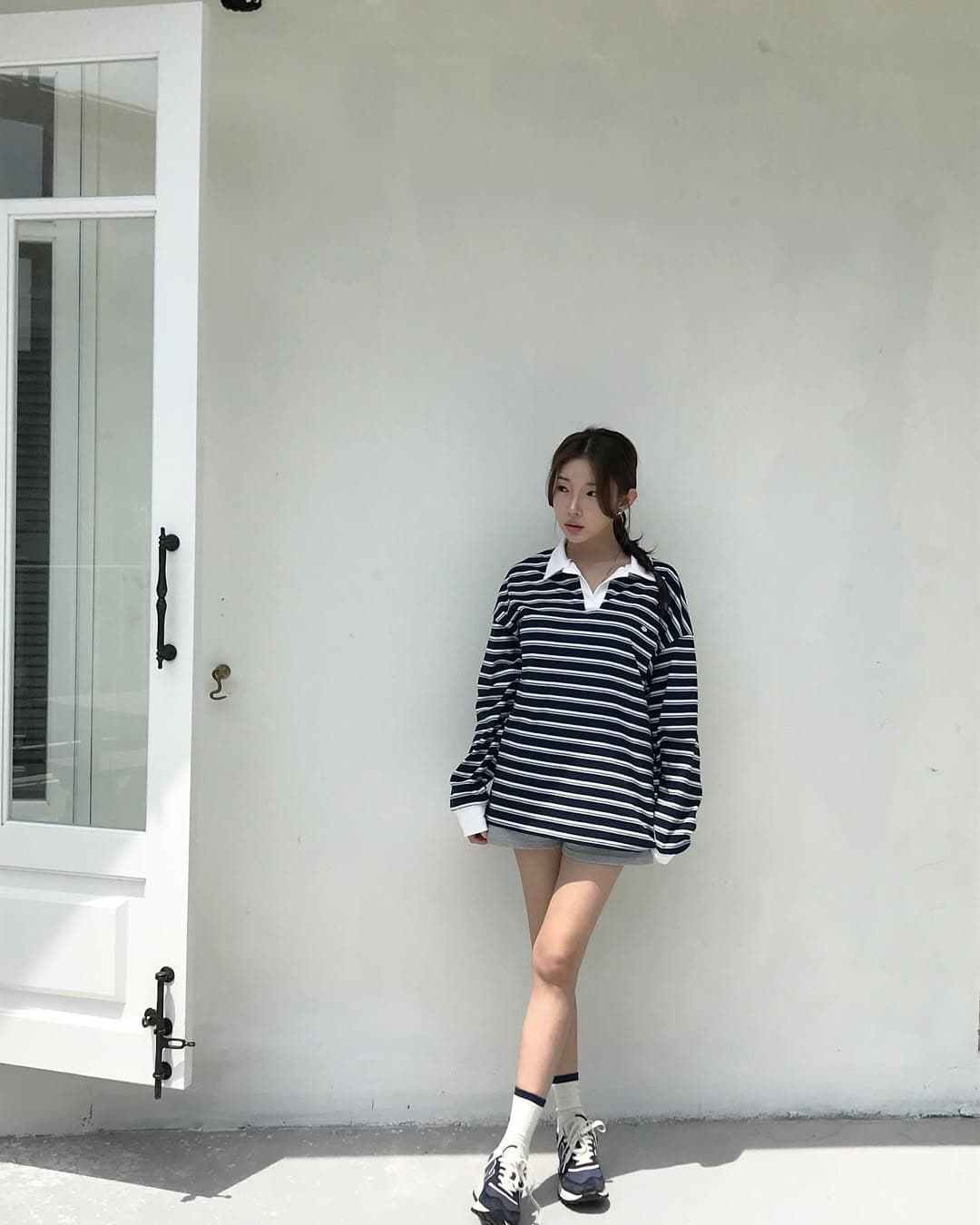 있음 선적 한 부서 다용도 스트라이프 POLO 칼라 스트라이프 긴팔 맨위 풀오버 재고 있음 상세 이미지 3