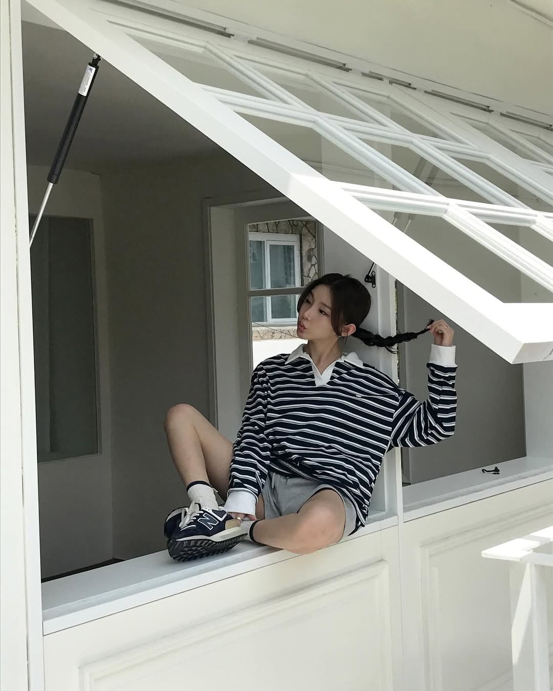있음 선적 한 부서 다용도 스트라이프 POLO 칼라 스트라이프 긴팔 맨위 풀오버 재고 있음 상세 이미지 5
