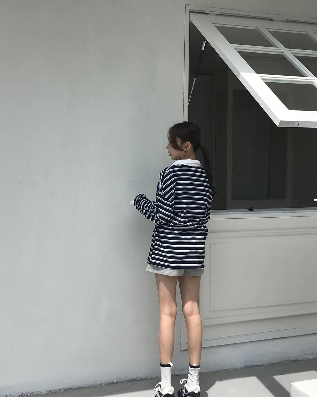 있음 선적 한 부서 다용도 스트라이프 POLO 칼라 스트라이프 긴팔 맨위 풀오버 재고 있음 상세 이미지 10