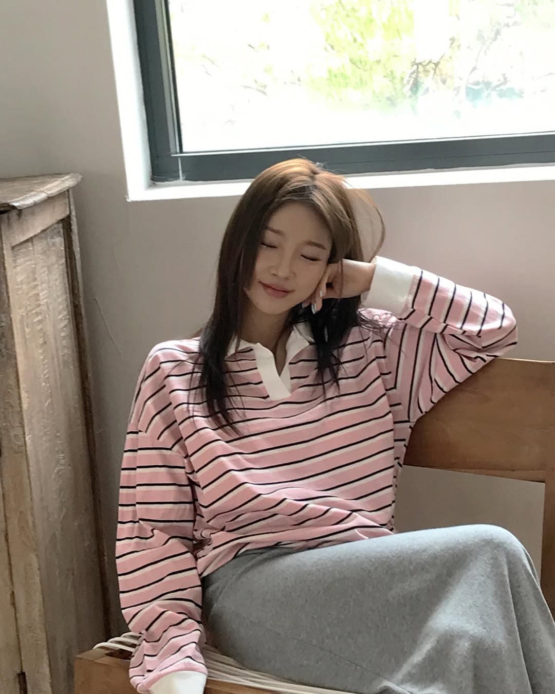 있음 선적 한 부서 다용도 스트라이프 POLO 칼라 스트라이프 긴팔 맨위 풀오버 재고 있음 상세 이미지 15
