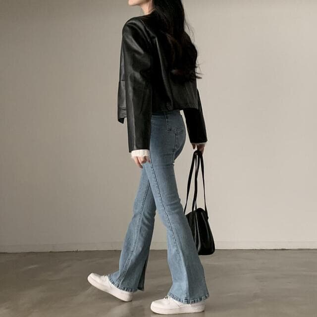있음 선적 한 부서 다용도 작은 키 라운드 넥 쇼트 스타일 품격 피질 재킷 상세 이미지 14