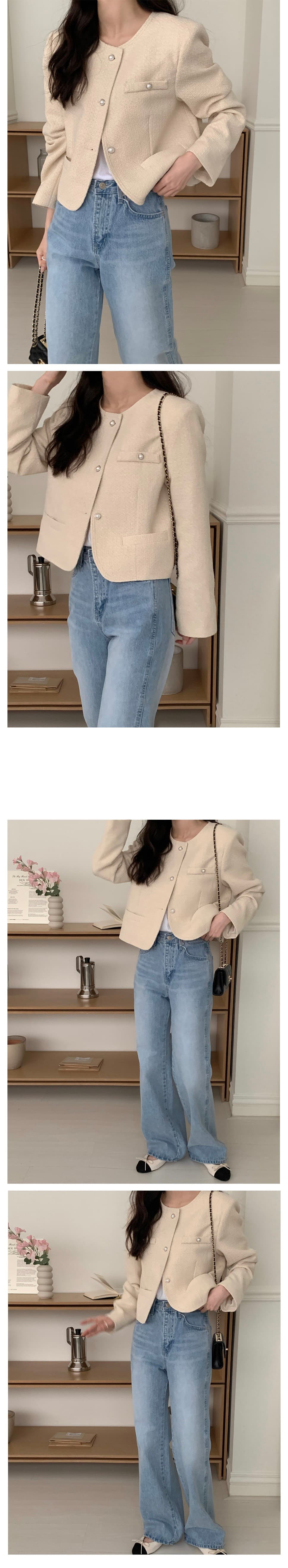 있음 선적 한 부서 둘 색상 다용도 작은 샤넬 스타일 품격 트위드 재킷 상세 이미지 11
