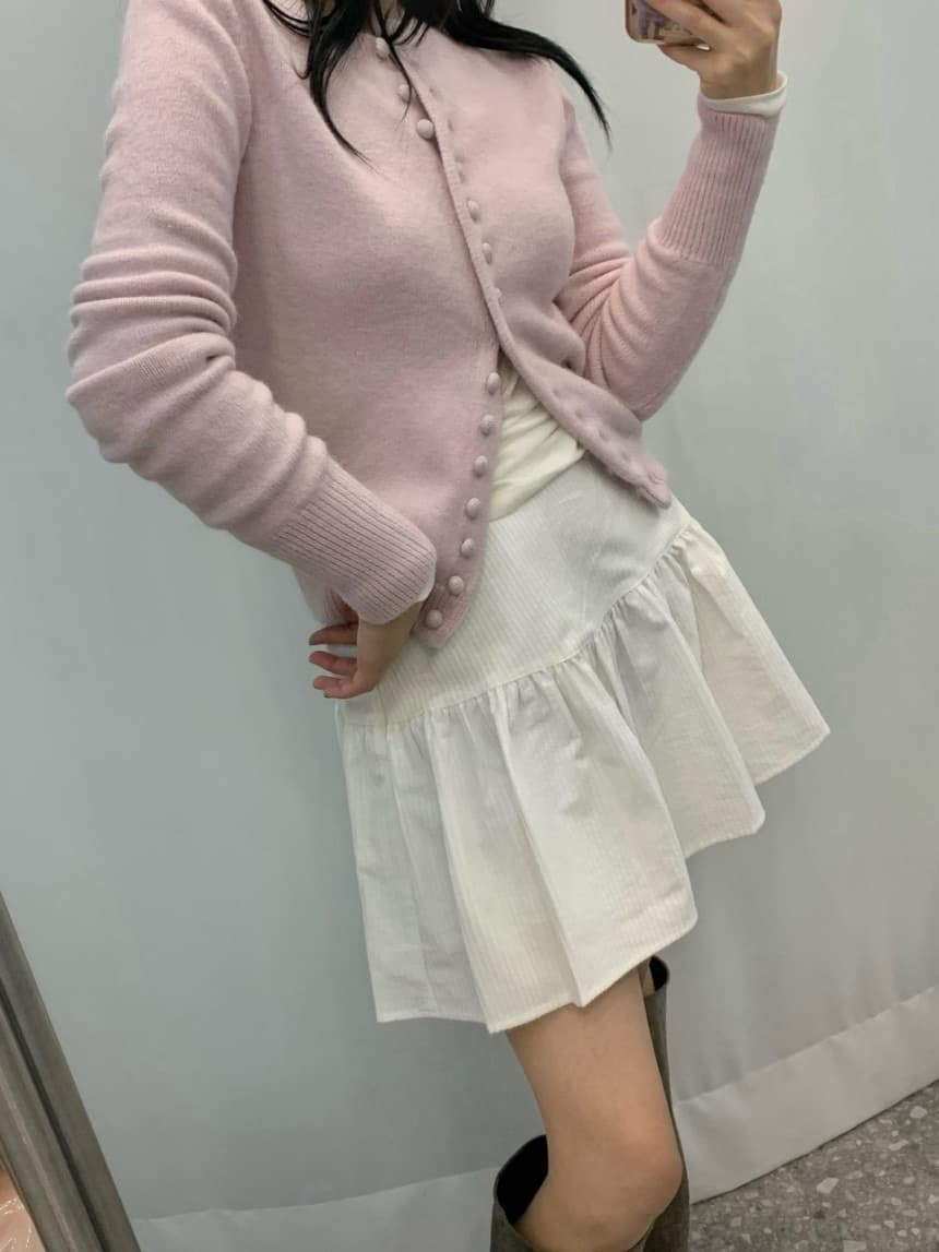 있음 선적 삼색 한 부서 부드러운 찹쌀 싱글 줄 버튼 몸매 가꾸기 털 니트 오픈 가디건 상세 이미지 14