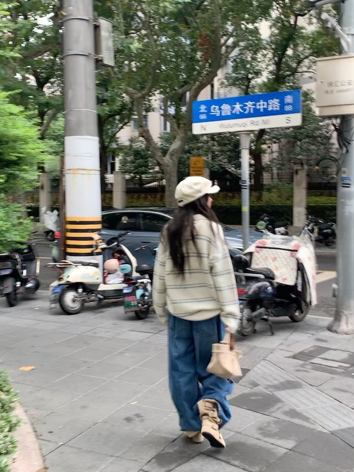 있음 선적 한 부서 느긋한 바람 핀 스트라이프 따뜻한 찹쌀 폴로 칼라 풀오버 긴팔 스웨터 상세 이미지 3