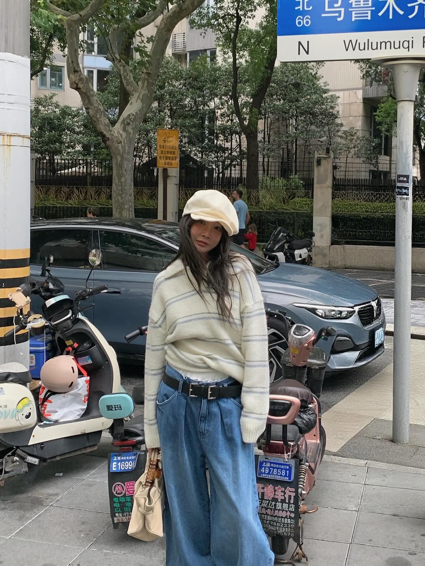있음 선적 한 부서 느긋한 바람 핀 스트라이프 따뜻한 찹쌀 폴로 칼라 풀오버 긴팔 스웨터 상세 이미지 4