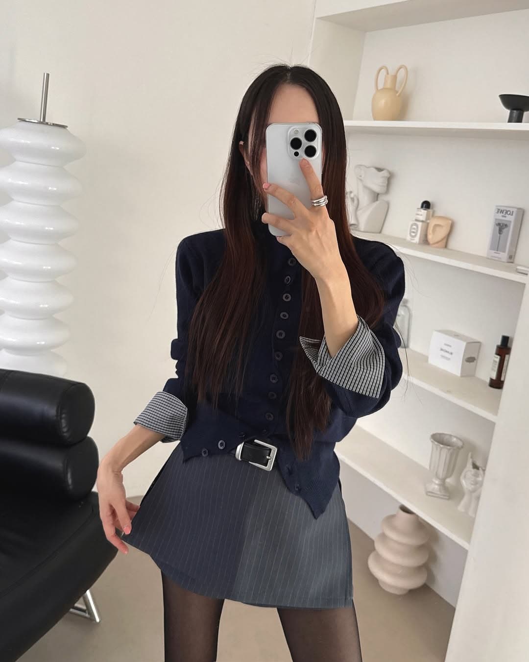 있음 선적 한 부서 몸매 가꾸기 출퇴근 품격 패치워크 커프스 털 니트 오픈 가디건