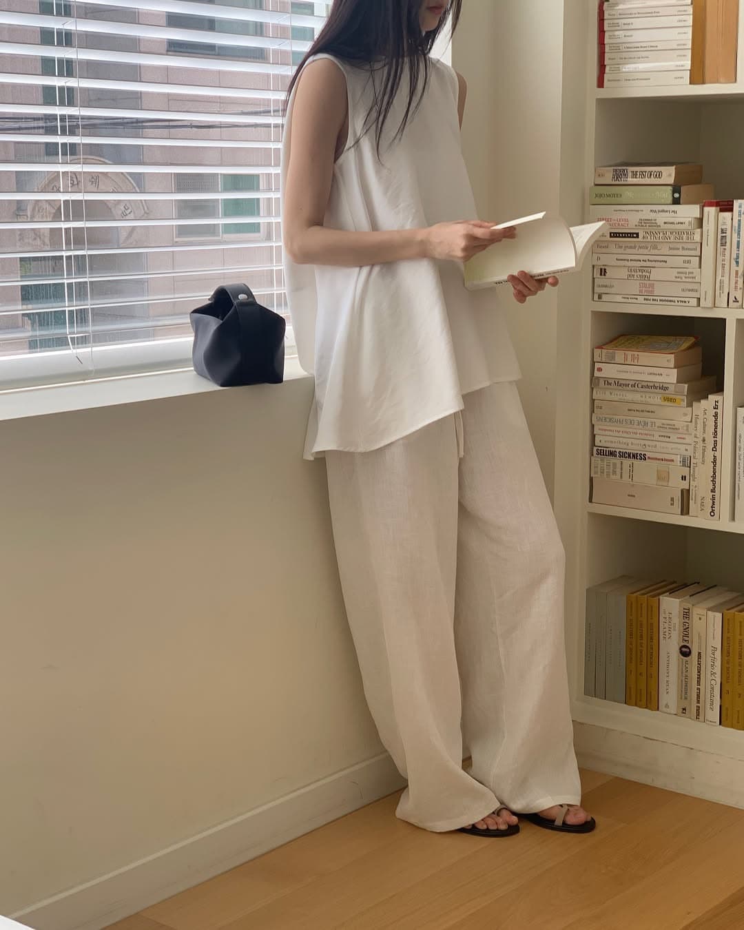 지금 삼색 주간 실크 통기성 디자인 센스 이후 매듭 루즈핏 조끼 상세 이미지 7