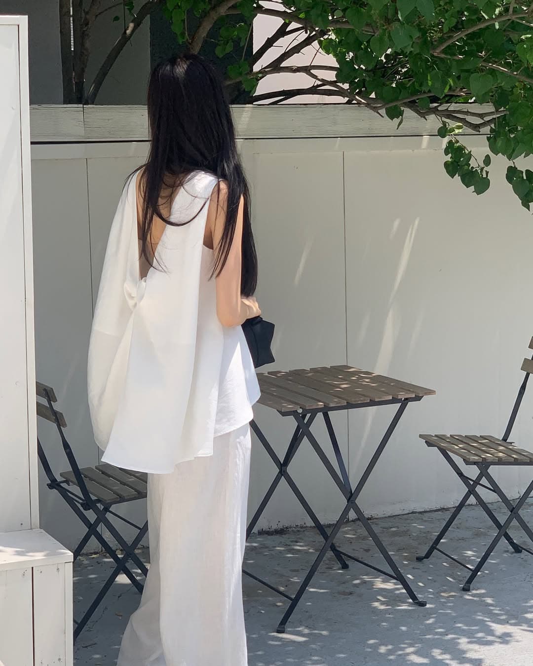 지금 삼색 주간 실크 통기성 디자인 센스 이후 매듭 루즈핏 조끼 상세 이미지 10