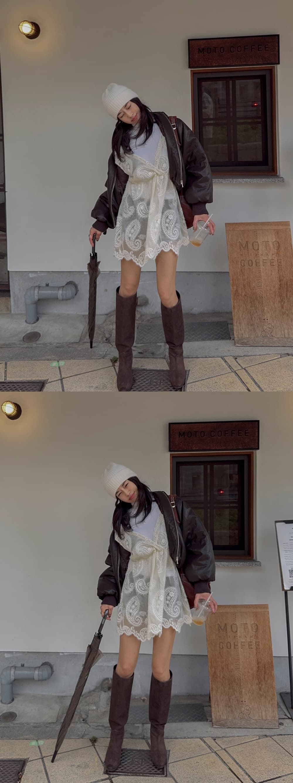 있음 선적 우아함 부드러운 바람 스택 착용 레이스 조끼 원피스 상세 이미지 9