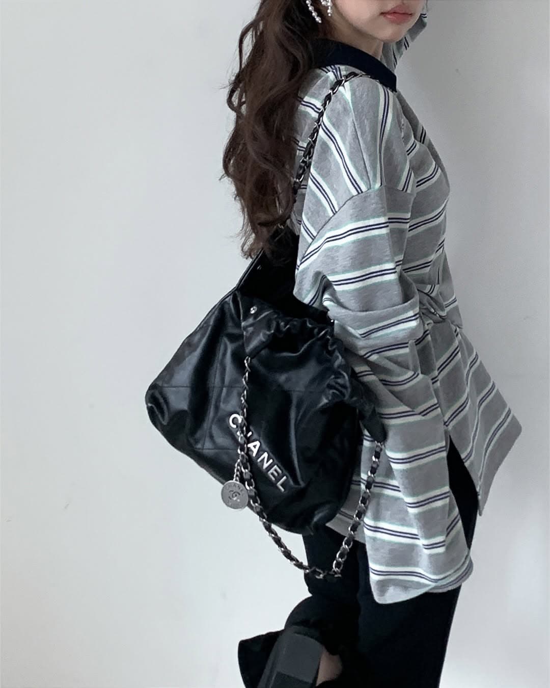 지금 huo 둘 색상 연령 감소 스트라이프 긴팔 폴로 칼라 polot 셔츠 상세 이미지 13