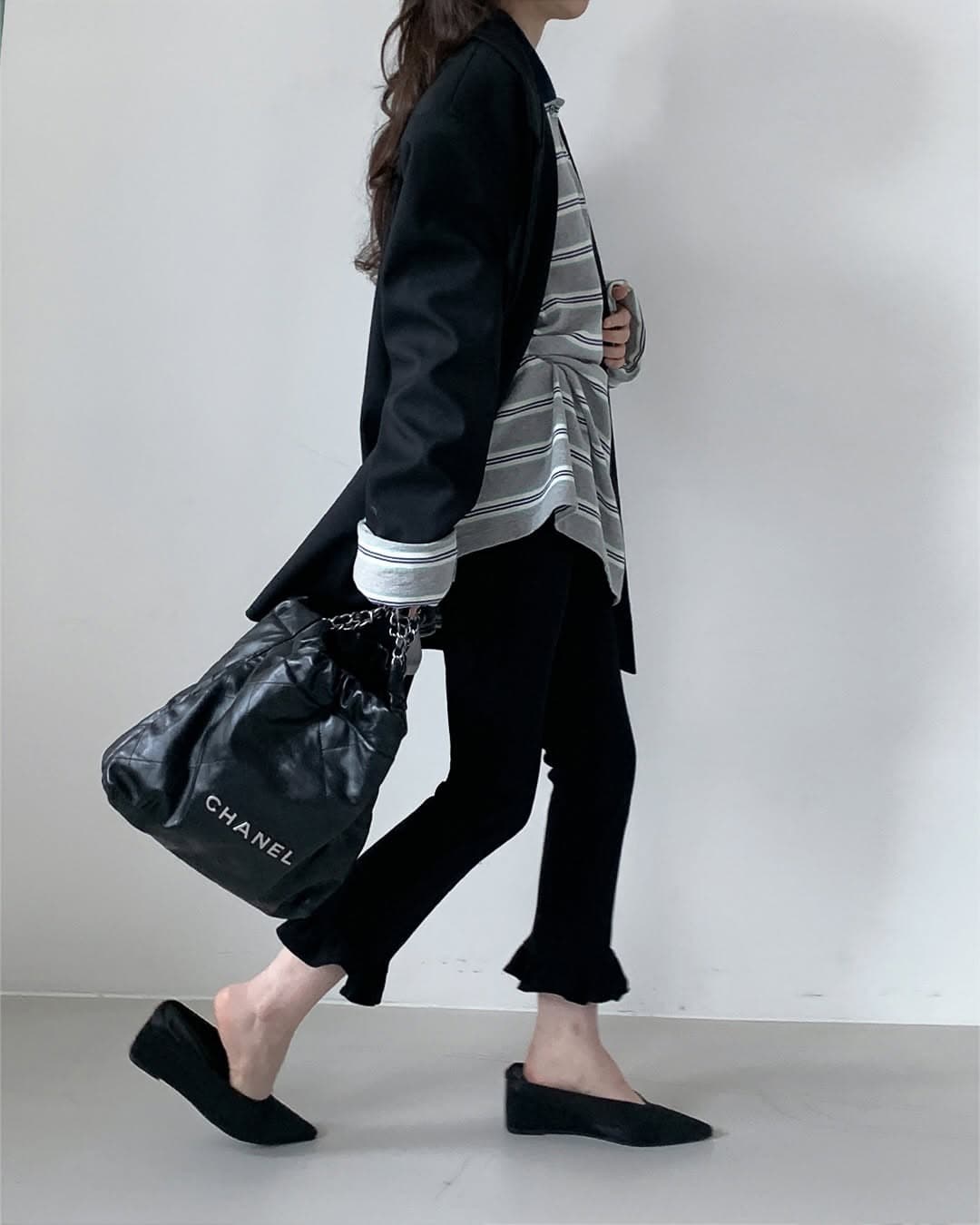 지금 huo 둘 색상 연령 감소 스트라이프 긴팔 폴로 칼라 polot 셔츠 상세 이미지 15