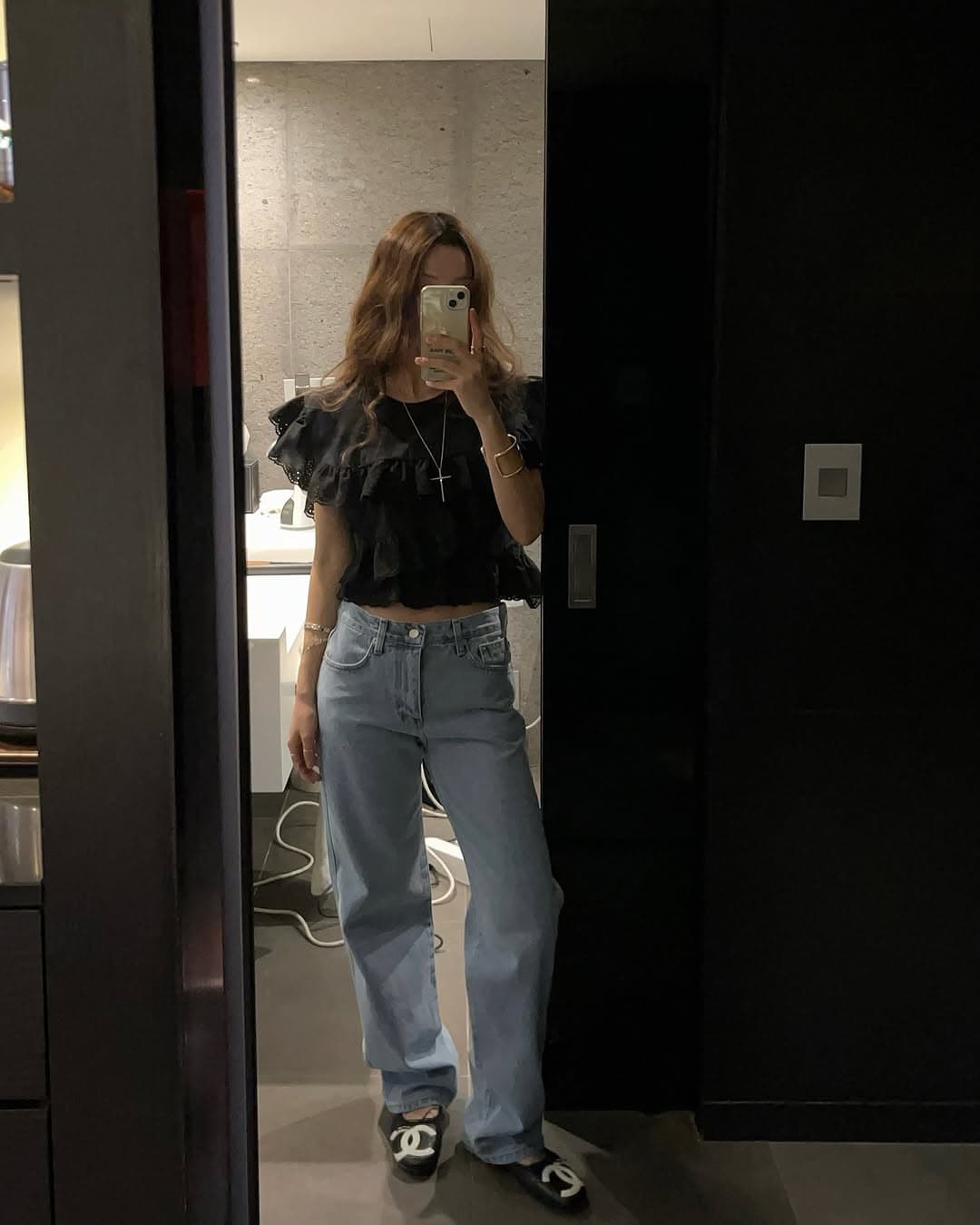 있음 선적 둘 색상 계단식 레이스 패치워크 라운드 넥 이후 레이스업 맨위 상세 이미지 17