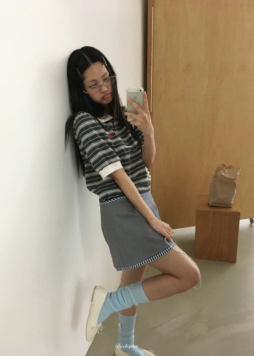 있음 선적 둘 색상 연령 감소 스트라이프 패치워크 색상 폴로 칼라 polo 반팔 티셔츠 상세 이미지 7