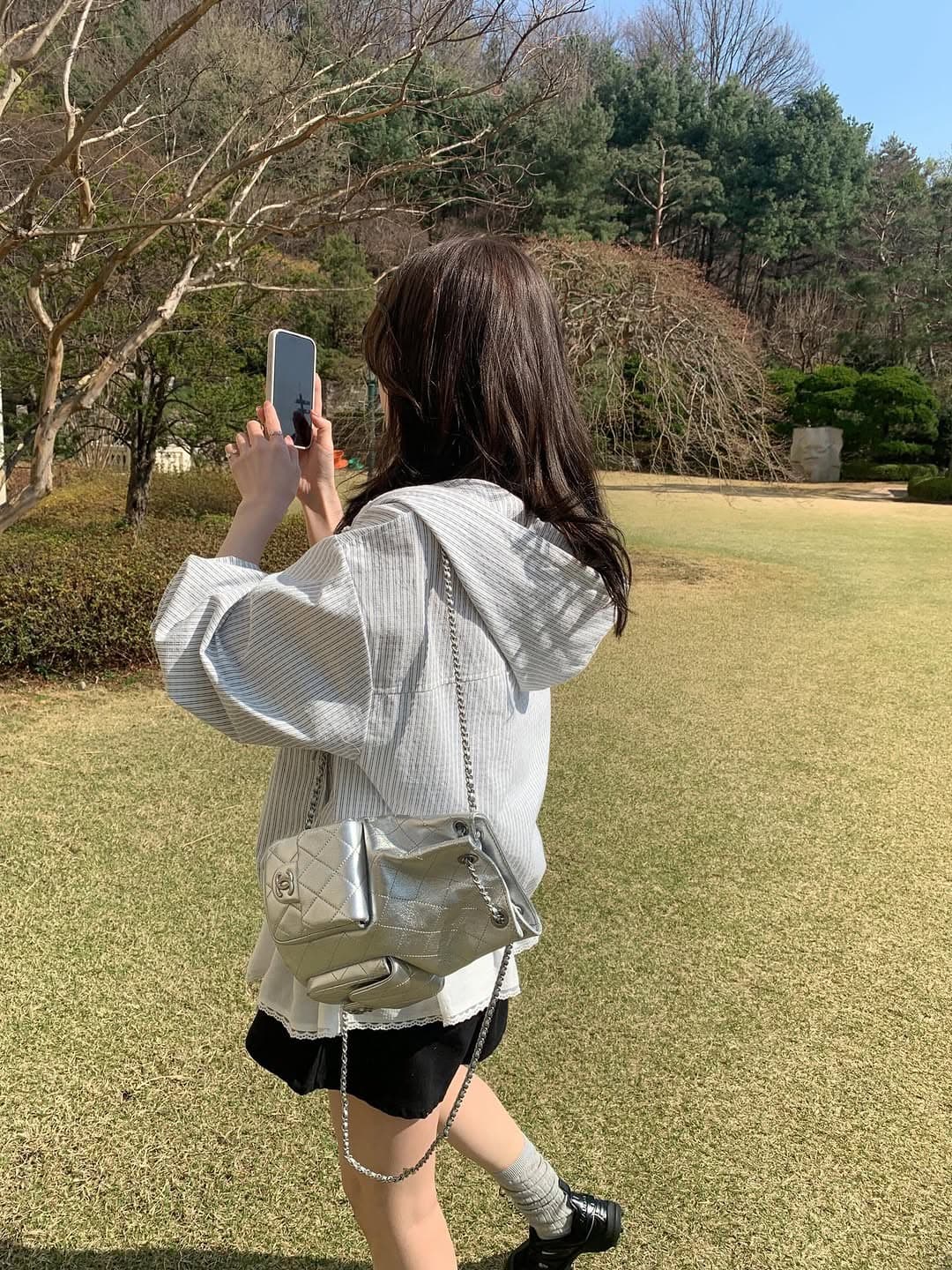 있음 선적 스트라이프 후드 긴팔 여성 코트 자외선 차단 얇고 가벼운 상세 이미지 3