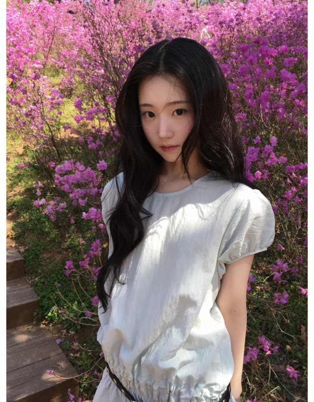 있음 선적 연령 감소 라운드 넥 펌프 Pleat 허리 수축 반팔 드레스 상세 이미지 1
