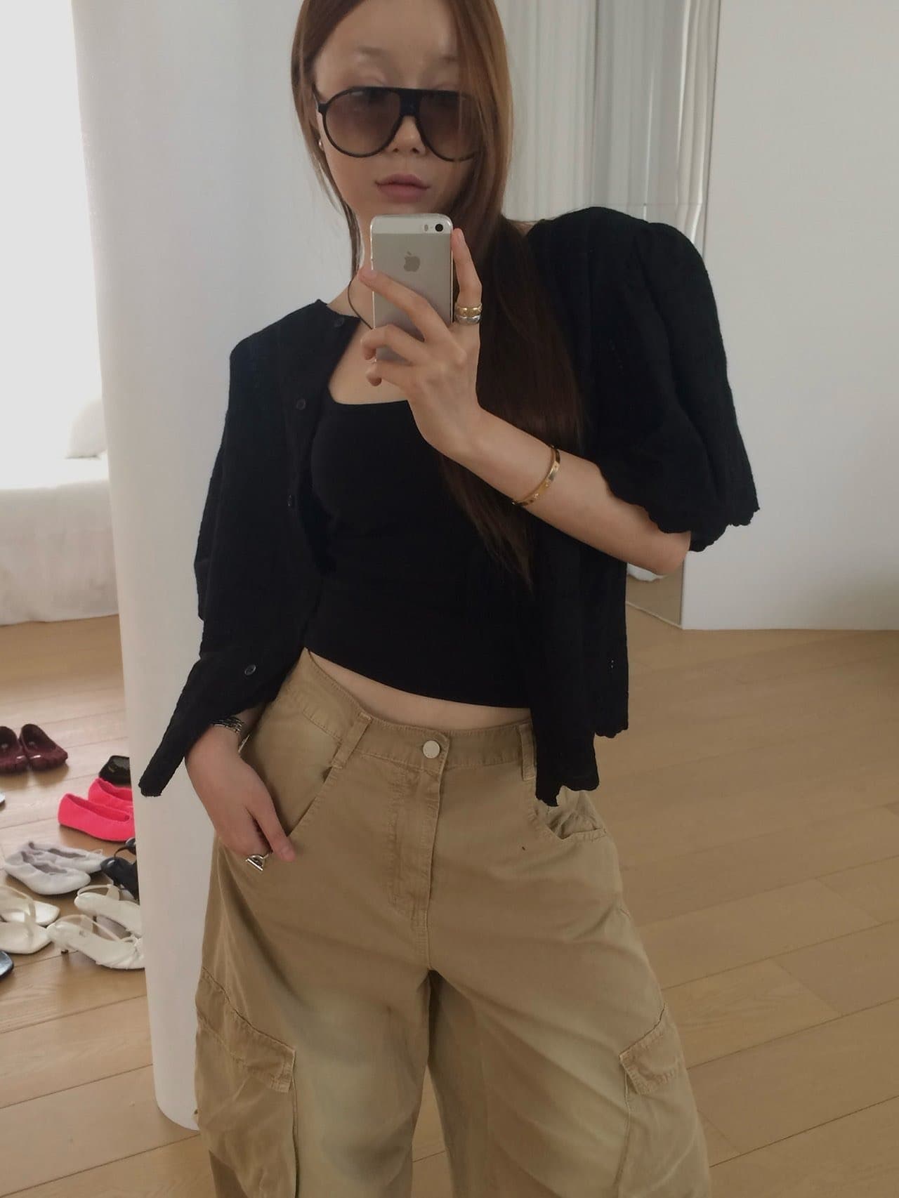 레이스 자수 물결무늬 측면 전후 둘 착용 싱글 줄 버튼 맨위 상세 이미지 6
