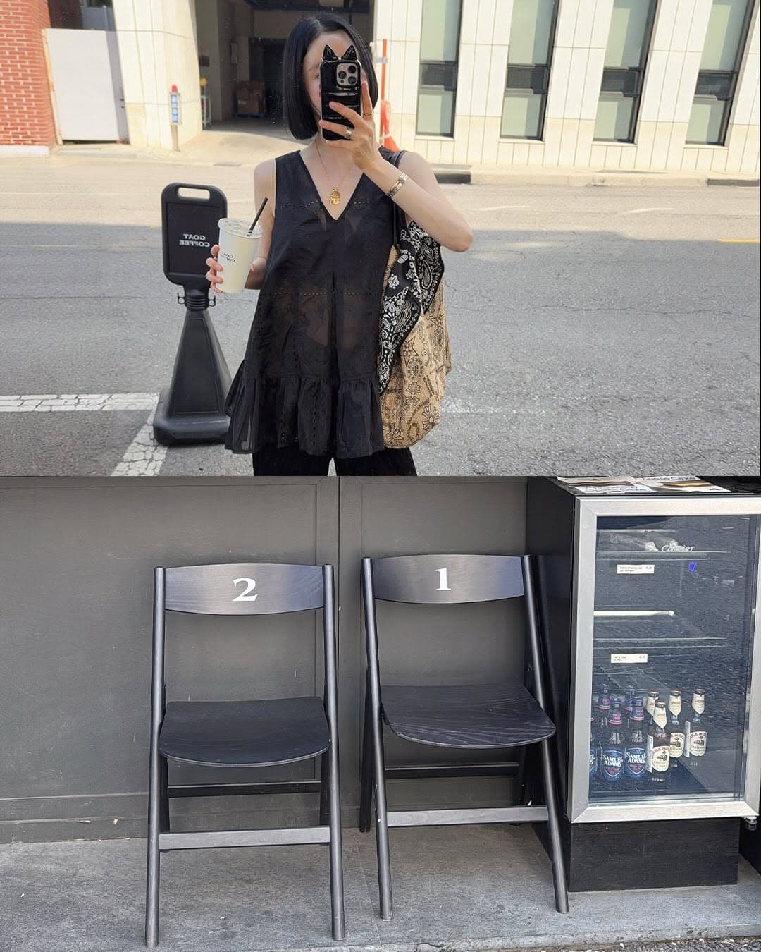 있음 선적 흑인과 백인 색상 아름다움 뒤에 십자가 레이스업 얇고 가벼운 자수 조끼 상세 이미지 2