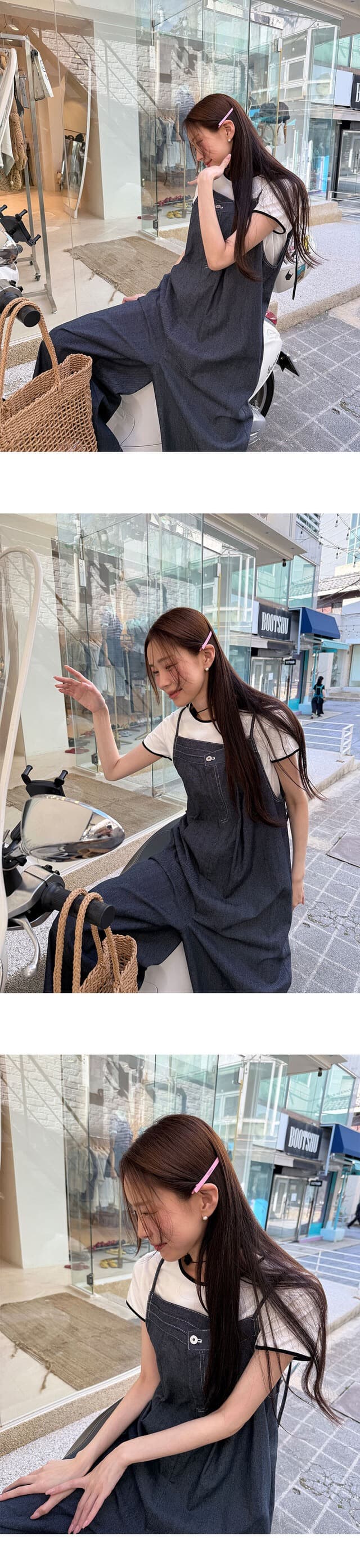 있음 선적 둘 색상 디자인 센스 캐주얼 멜빵 바지 올인원 바지 상세 이미지 1