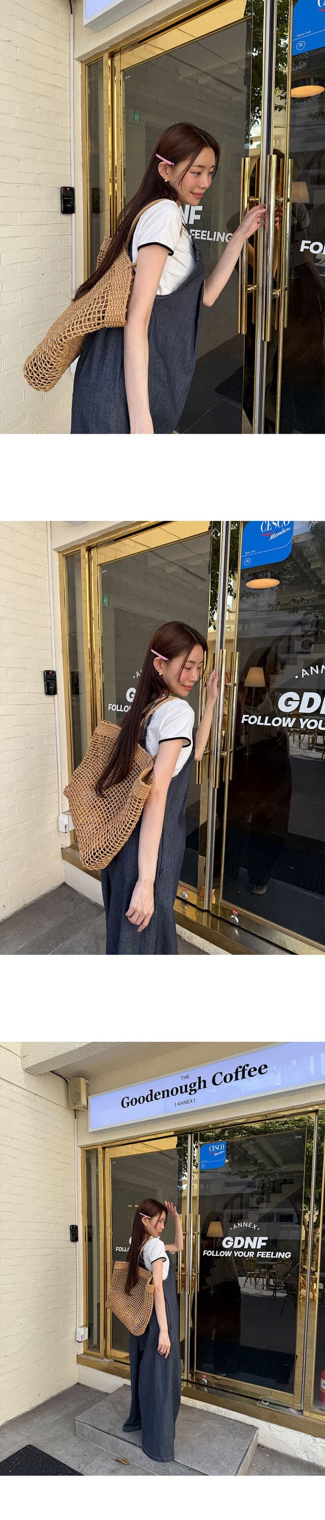 있음 선적 둘 색상 디자인 센스 캐주얼 멜빵 바지 올인원 바지 상세 이미지 5