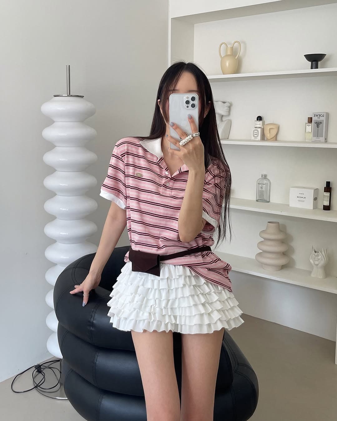 있음 선적 삼색 연령 감소 폴로 칼라 스트라이프 polo 맨위 상세 이미지 1