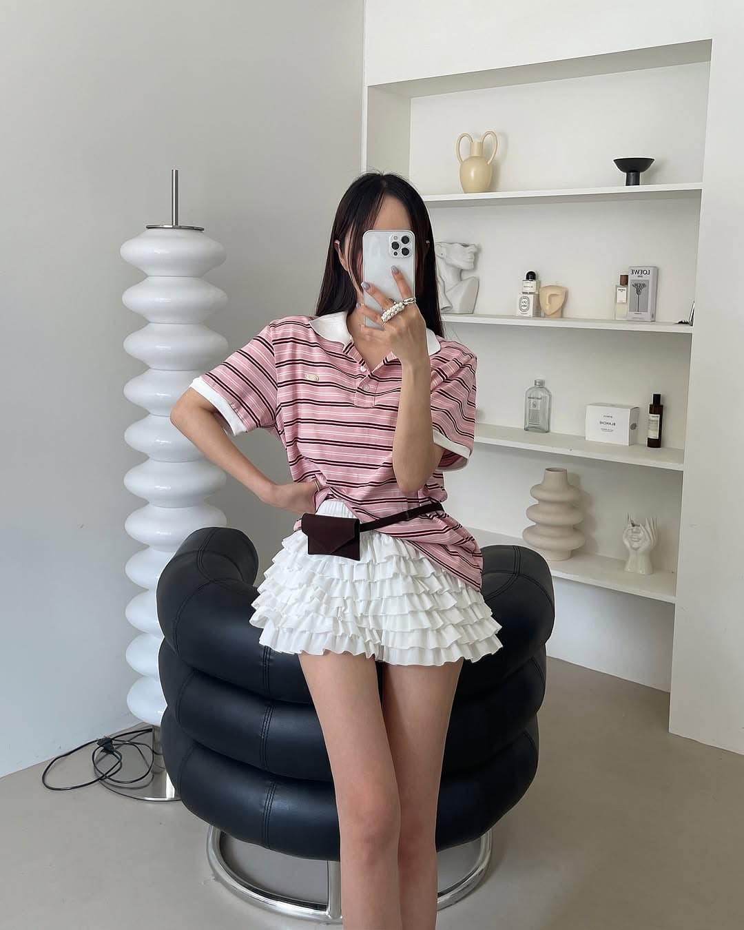 있음 선적 삼색 연령 감소 폴로 칼라 스트라이프 polo 맨위 상세 이미지 2
