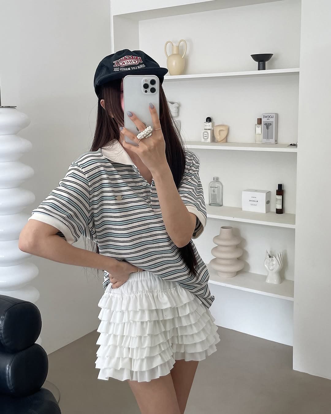 있음 선적 삼색 연령 감소 폴로 칼라 스트라이프 polo 맨위 상세 이미지 3