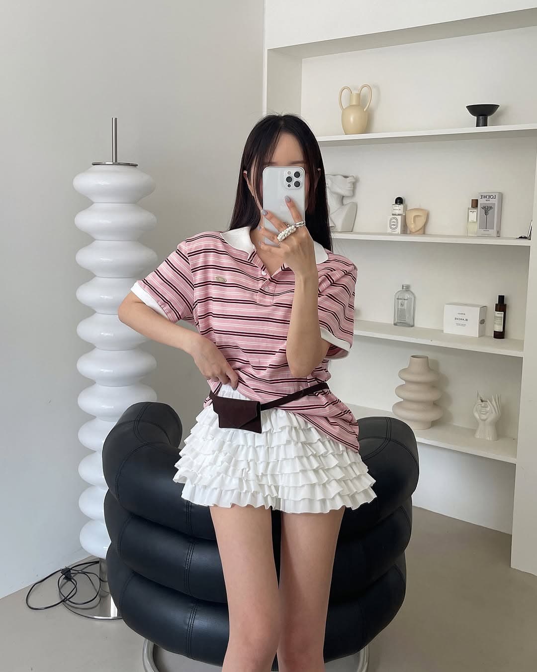 있음 선적 삼색 연령 감소 폴로 칼라 스트라이프 polo 맨위 상세 이미지 5