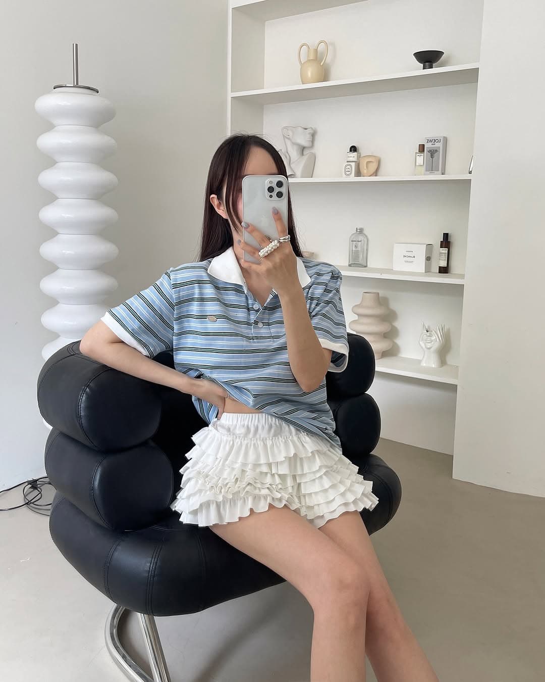 있음 선적 삼색 연령 감소 폴로 칼라 스트라이프 polo 맨위 상세 이미지 6