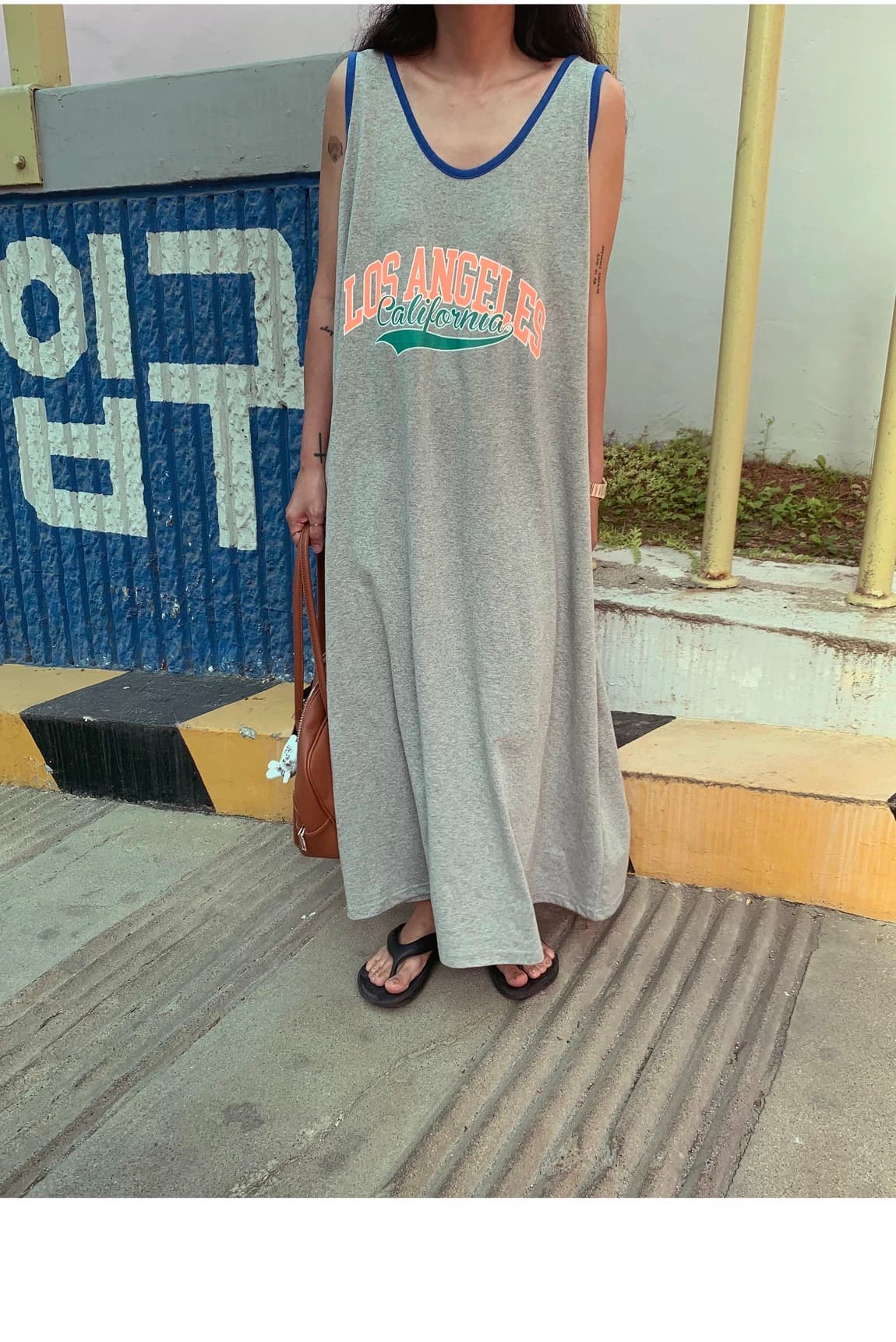 있음 선적 아메리칸 캐주얼 운동 바람 프린트 드레스 이미지 4