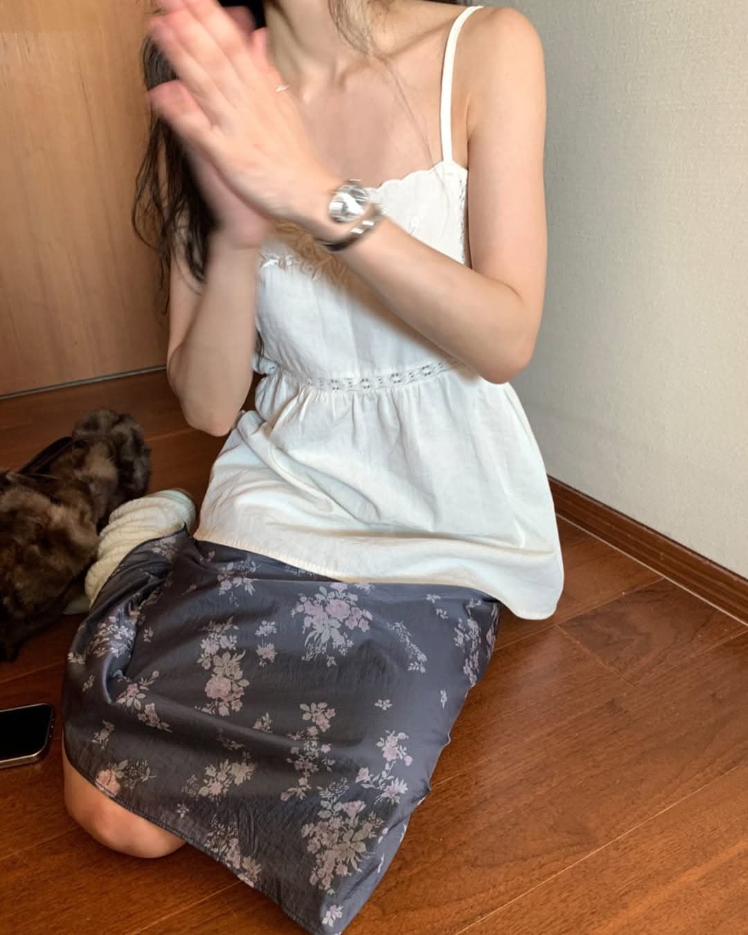 있음 선적 한 부서 Jiao 예쁜 레트로 물결무늬 측면 자수 슬립 맨위 상세 이미지 2