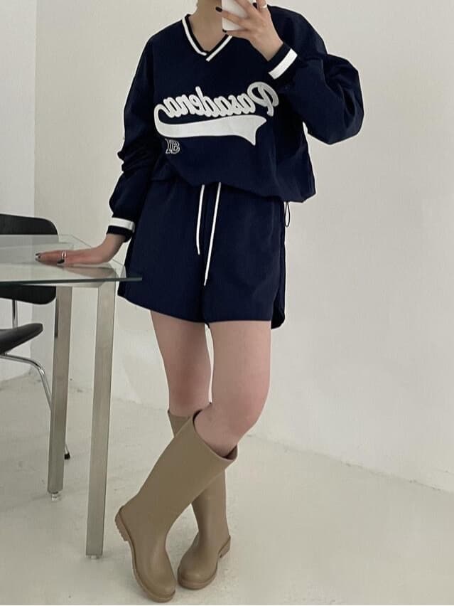 있음 선적 한 부서 캐주얼 빛 운동 바람 알파벳 자수 세트 이미지 3