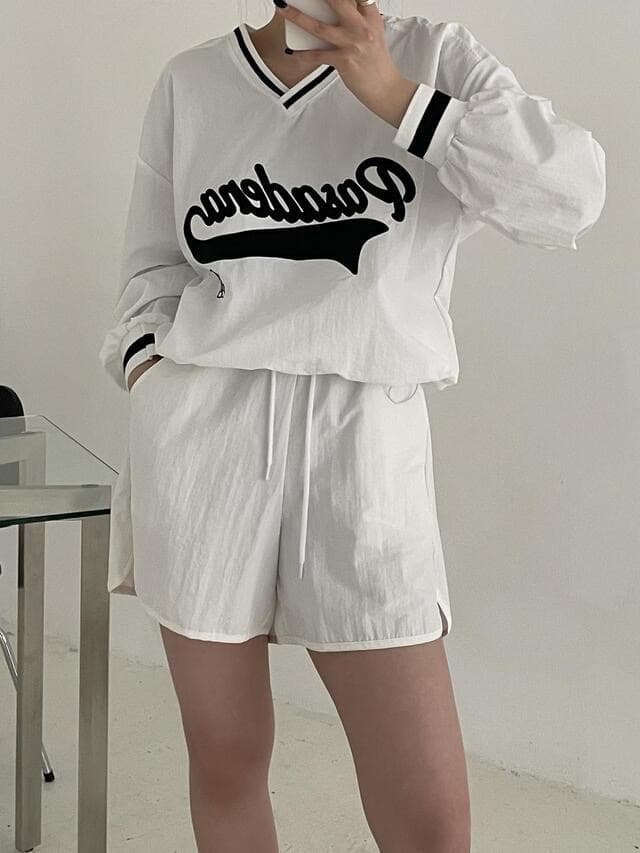 있음 선적 한 부서 캐주얼 빛 운동 바람 알파벳 자수 세트 상세 이미지 2