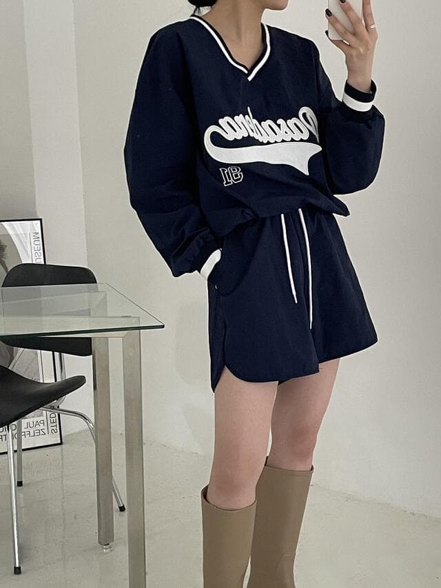 있음 선적 한 부서 캐주얼 빛 운동 바람 알파벳 자수 세트 상세 이미지 20