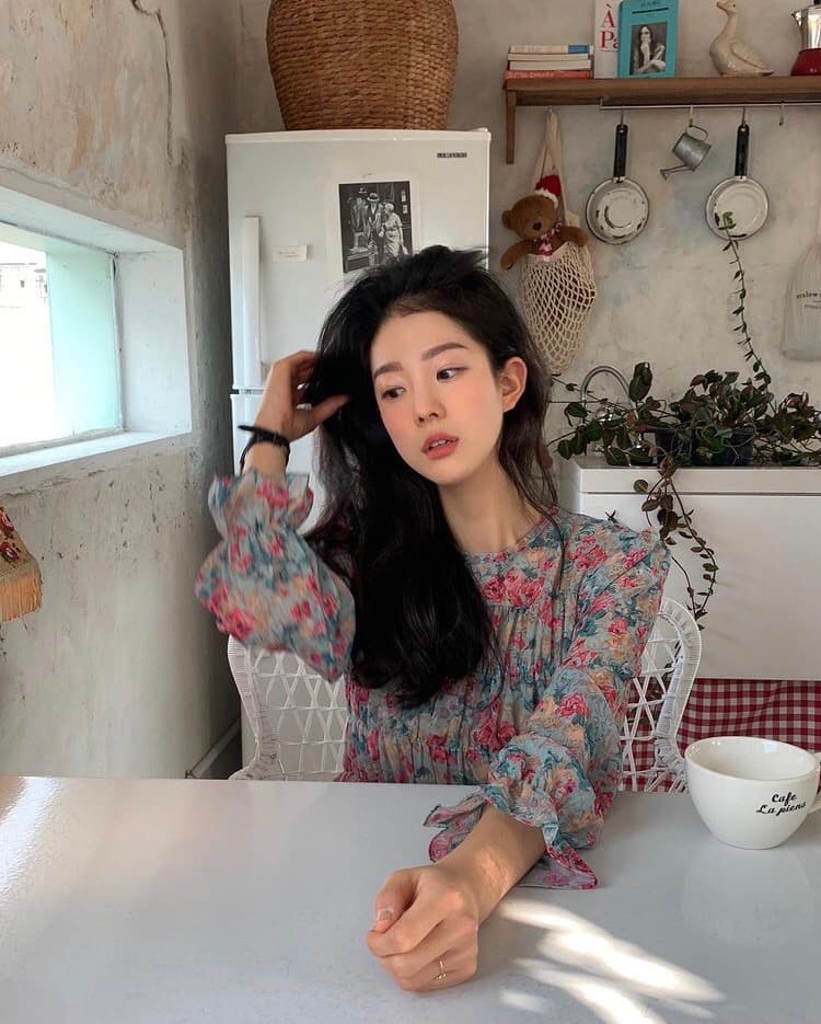있음 선적 한 부서 꽃무늬 프린트 드레스 이미지 2