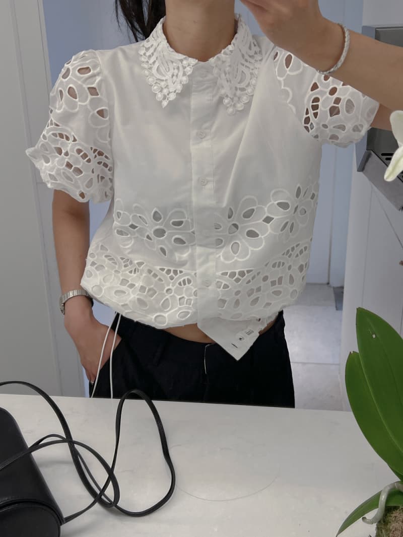 있음 선적 한 부서 높은 품질 포지셔닝 꽃 물 용해 폴로 칼라 싱글 줄 버튼 반팔 재킷 이미지 3