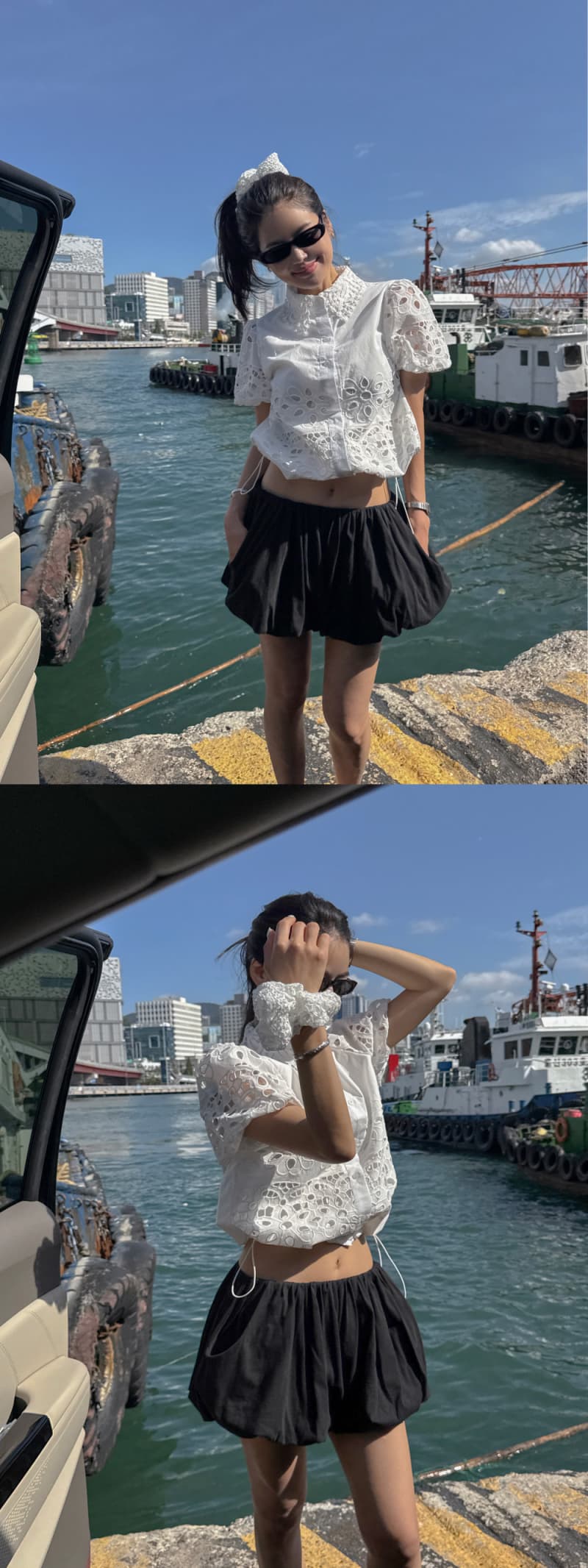 있음 선적 한 부서 높은 품질 포지셔닝 꽃 물 용해 폴로 칼라 싱글 줄 버튼 반팔 재킷 상세 이미지 4