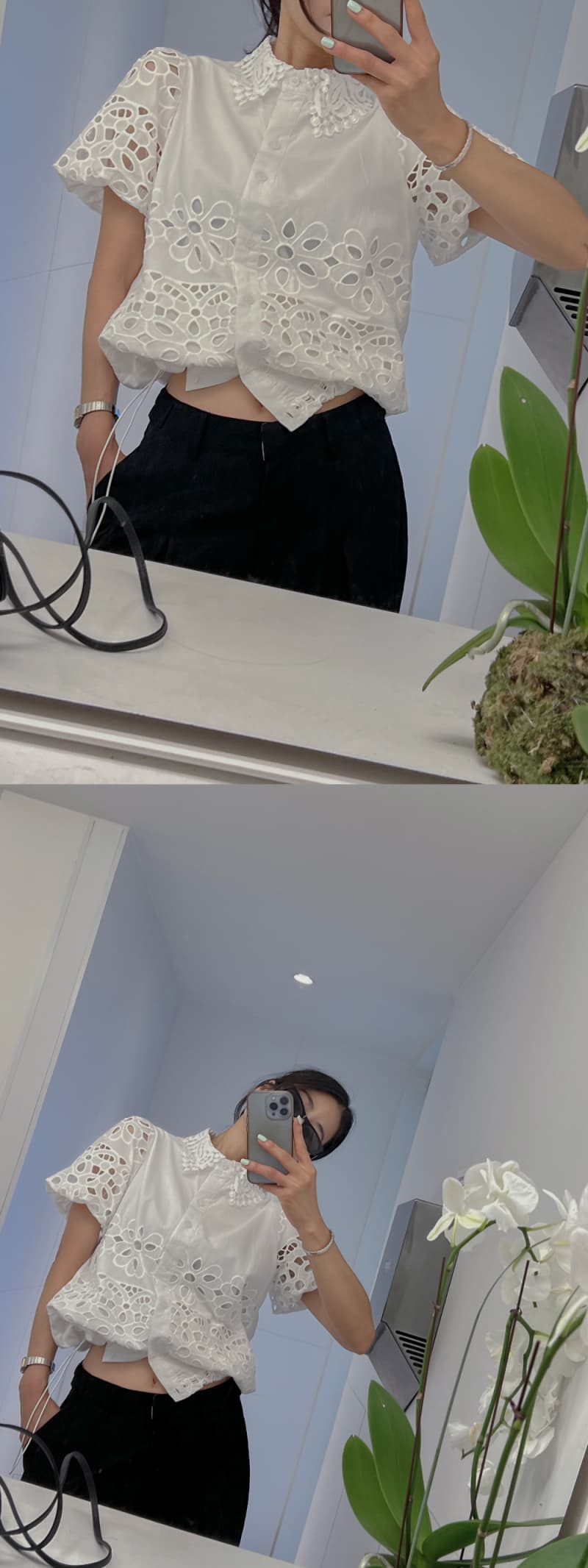 있음 선적 한 부서 높은 품질 포지셔닝 꽃 물 용해 폴로 칼라 싱글 줄 버튼 반팔 재킷 상세 이미지 7