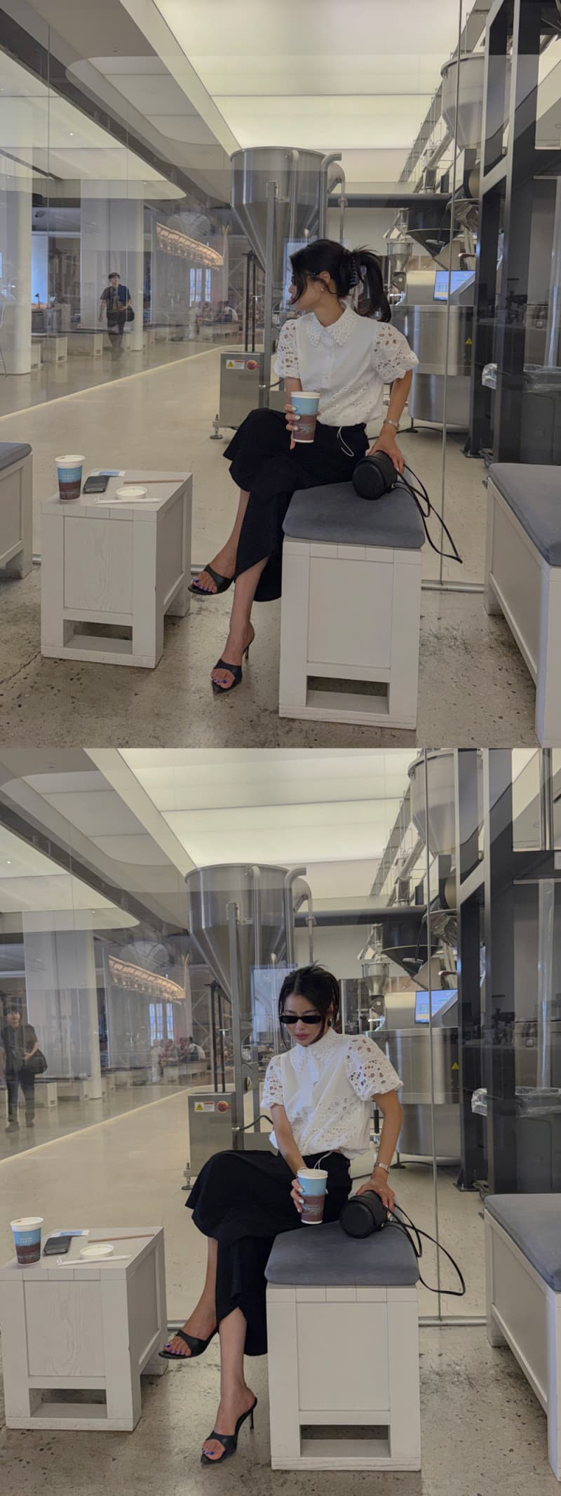 있음 선적 한 부서 높은 품질 포지셔닝 꽃 물 용해 폴로 칼라 싱글 줄 버튼 반팔 재킷 상세 이미지 9