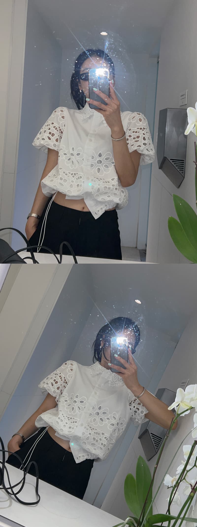 있음 선적 한 부서 높은 품질 포지셔닝 꽃 물 용해 폴로 칼라 싱글 줄 버튼 반팔 재킷 상세 이미지 11
