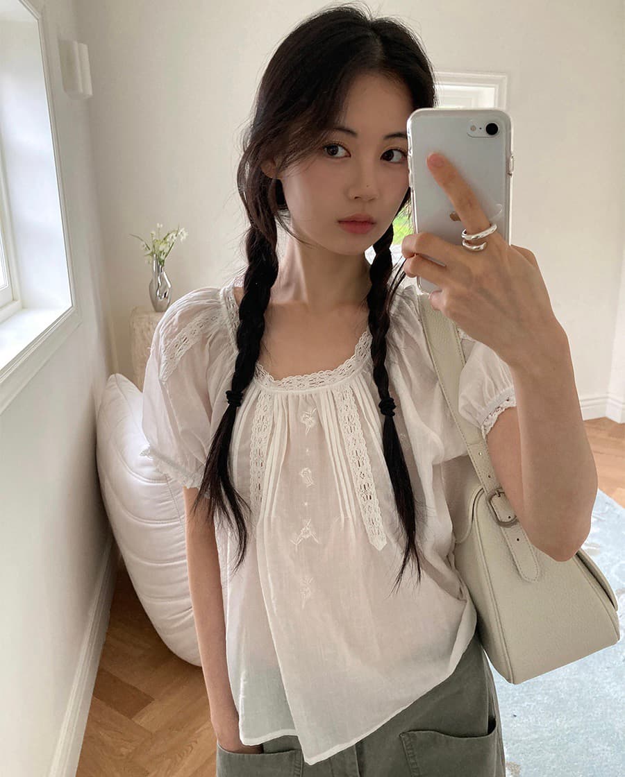 있음 선적 한 부서 느슨함 센스 장미 자수 패치워크 레이스 라미 차가운 센스 맨위 이미지 2