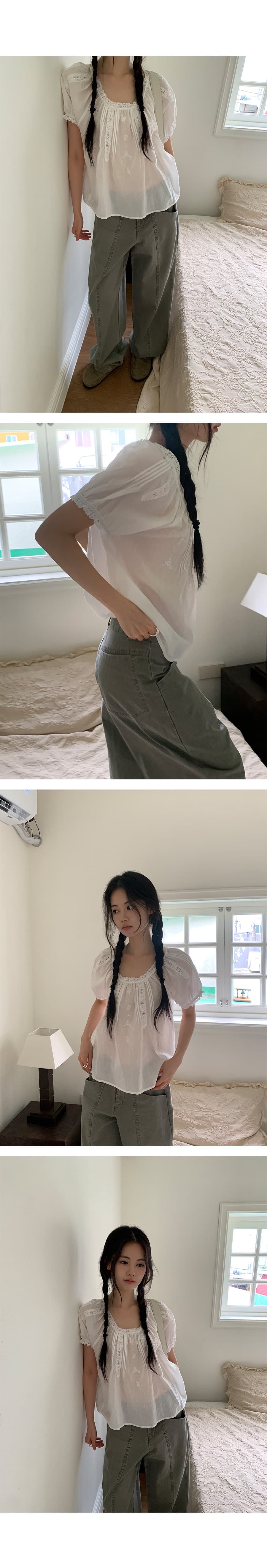 있음 선적 한 부서 느슨함 센스 장미 자수 패치워크 레이스 라미 차가운 센스 맨위 상세 이미지 2