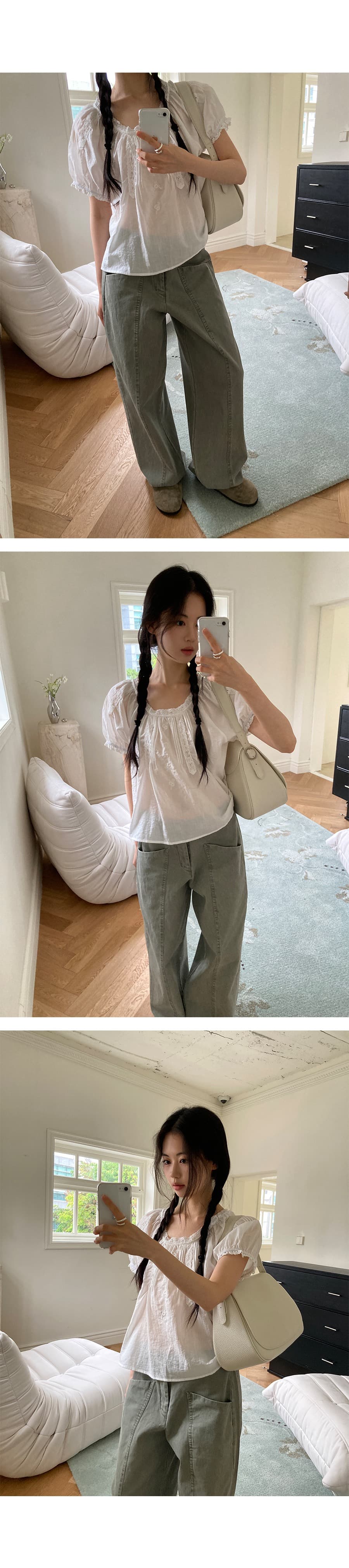 있음 선적 한 부서 느슨함 센스 장미 자수 패치워크 레이스 라미 차가운 센스 맨위 상세 이미지 4