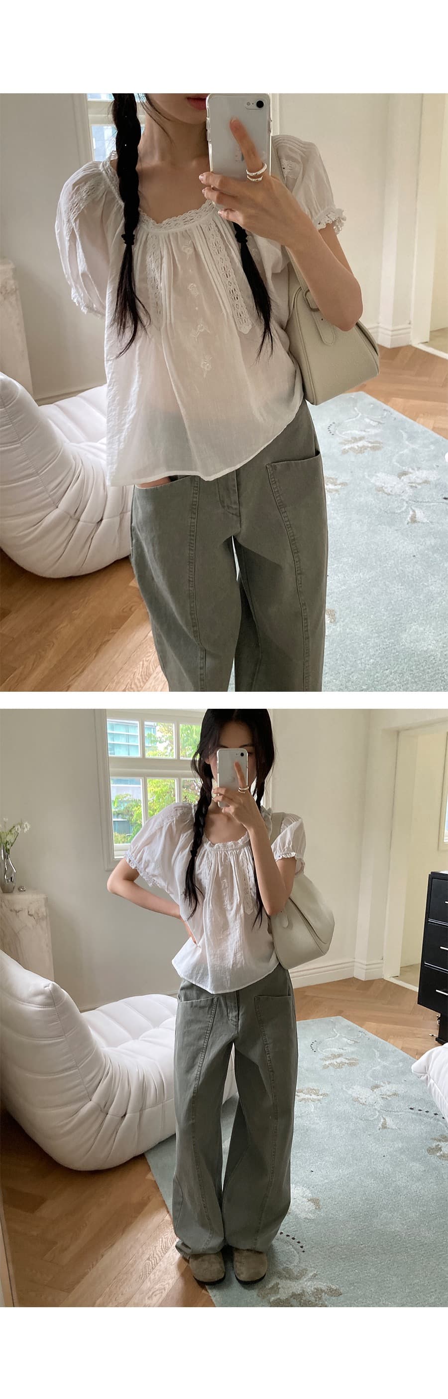 있음 선적 한 부서 느슨함 센스 장미 자수 패치워크 레이스 라미 차가운 센스 맨위 상세 이미지 5