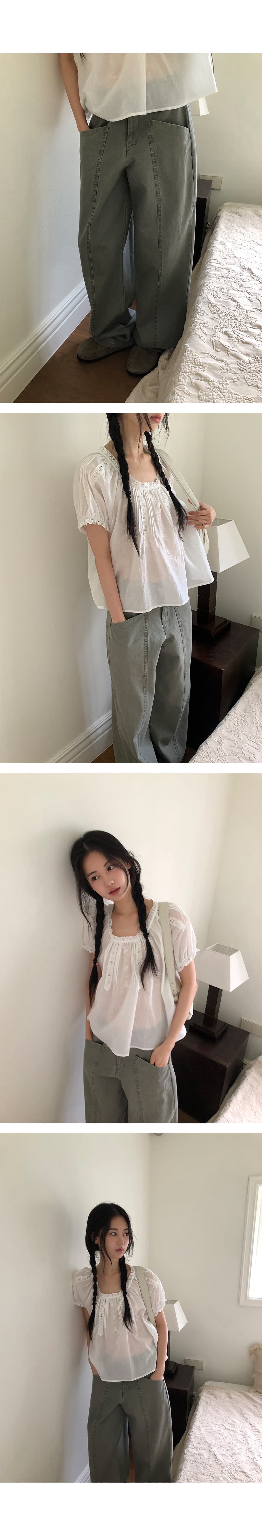 있음 선적 한 부서 느슨함 센스 장미 자수 패치워크 레이스 라미 차가운 센스 맨위 상세 이미지 6